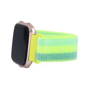 Nylon Sport Bands for Fitbit Versa 1,2, & Lite - #1 Neon Yellow Striped